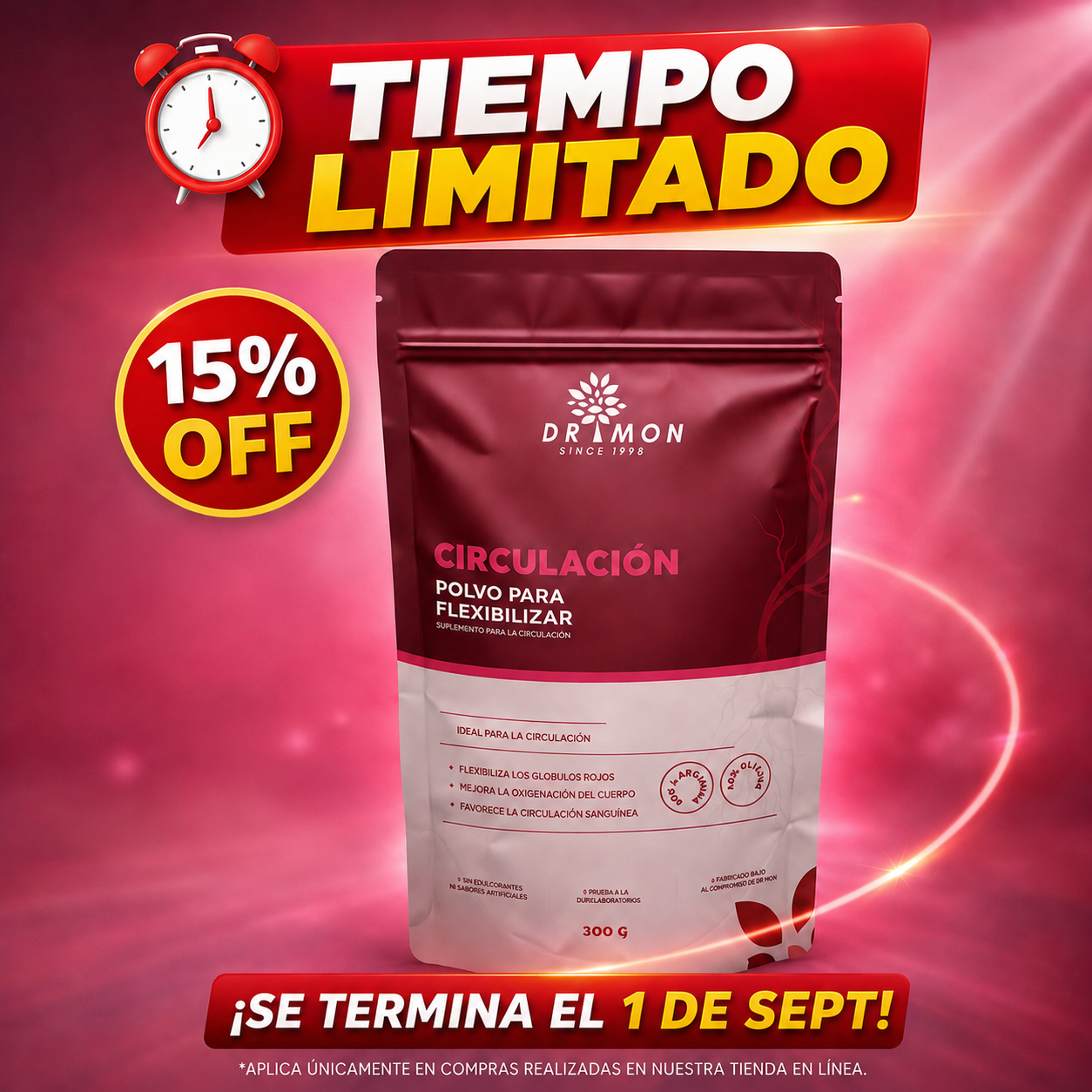 Suplemento para la Circulación DR MON 600g L-ARGININA y GLICINA