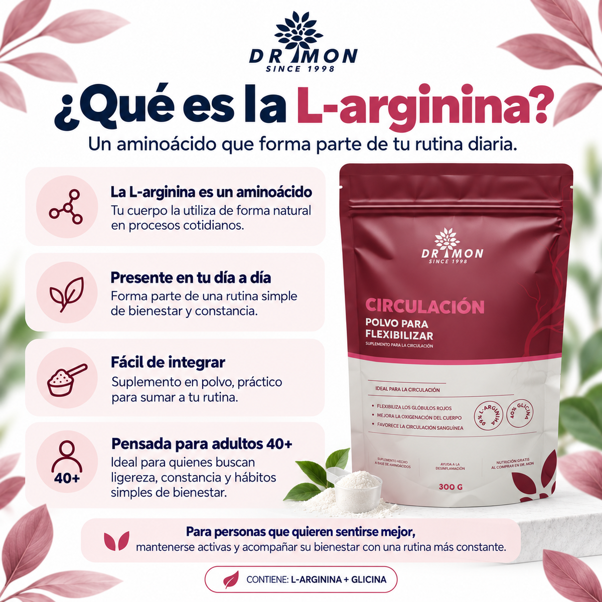 Suplemento  DR MON 600g L-ARGININA y GLICINA